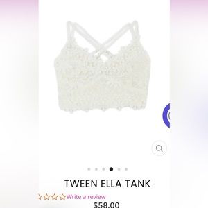 KatieJ NYC “Ella” white embroidered cropped tank top